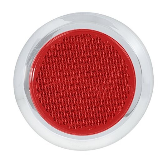 Grand General 80834 Round 2-1/8″ Stick-On Reflector with Chrome Bezel for Red