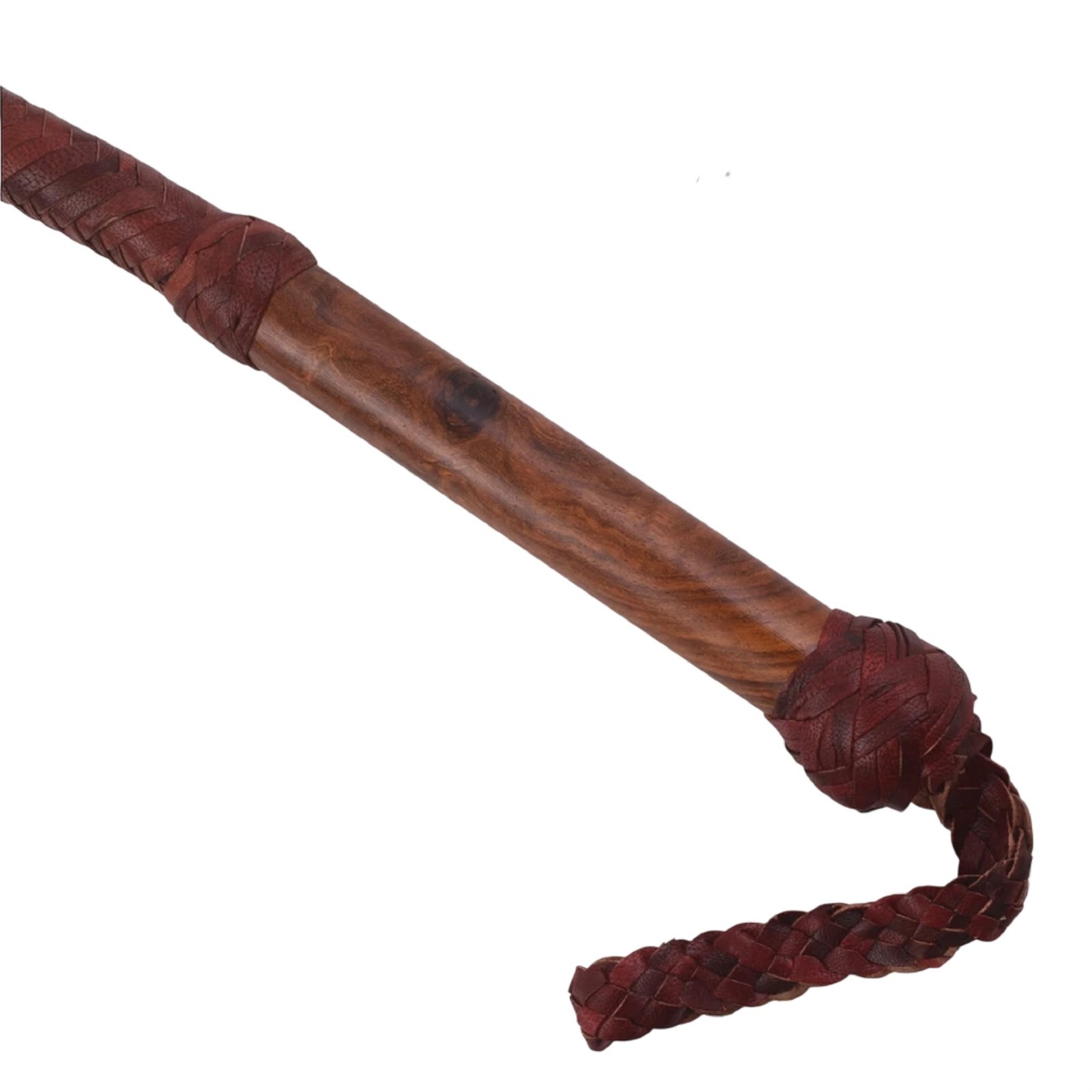 6 Feet Australian Stock Bullwhip 16 Plait Hand Braided Genuine Leather Wood Hand