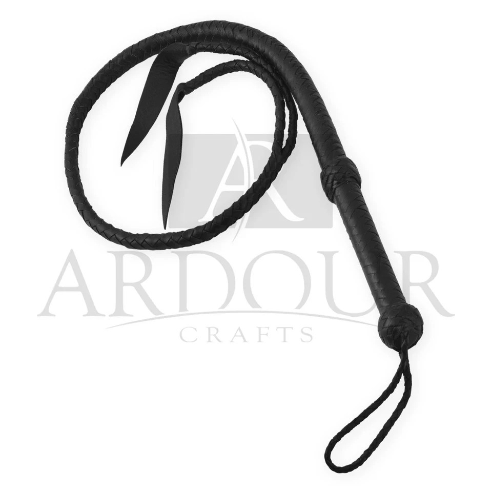Handmade Genuine Cowhide Leather Bullwhip 4 & 6 Feet 12 Plait Rope Core whip