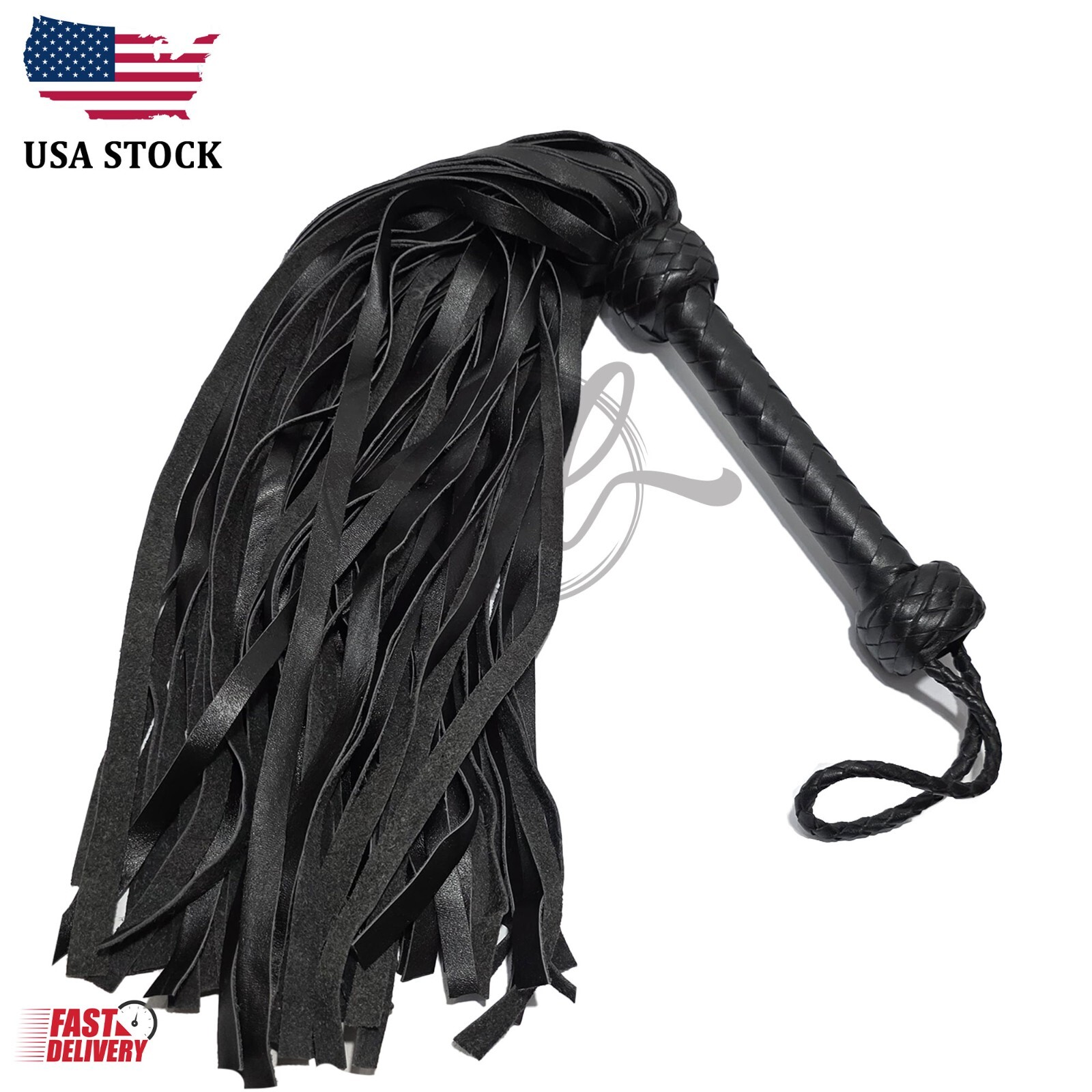 Heavy Duty Cowhide Leather Flogger – 80 Falls Thuddy Black Whip | Genuine Whip