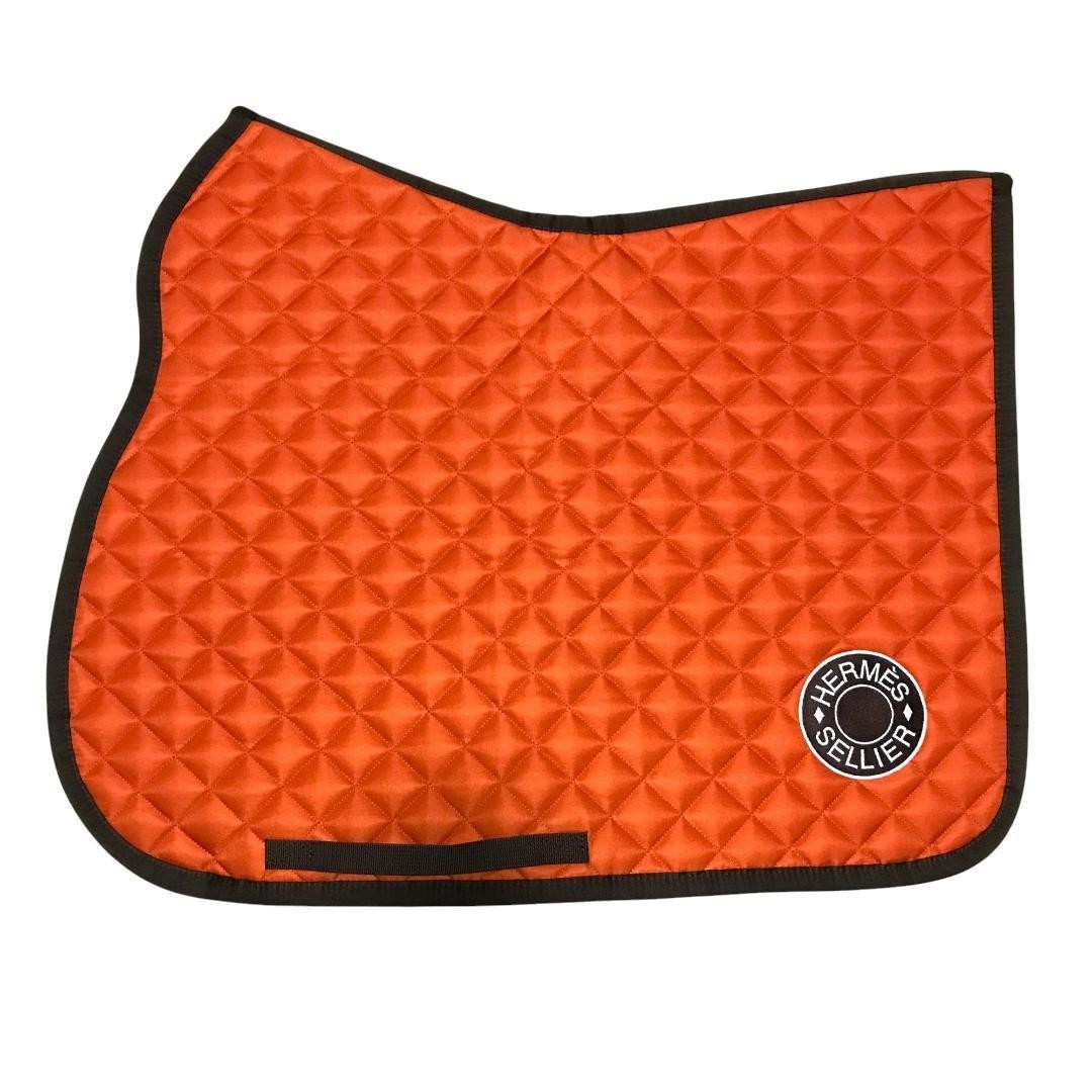 Hermes Sellier General Purpose Saddle Pad Jump Feu Orange Navy Unused
