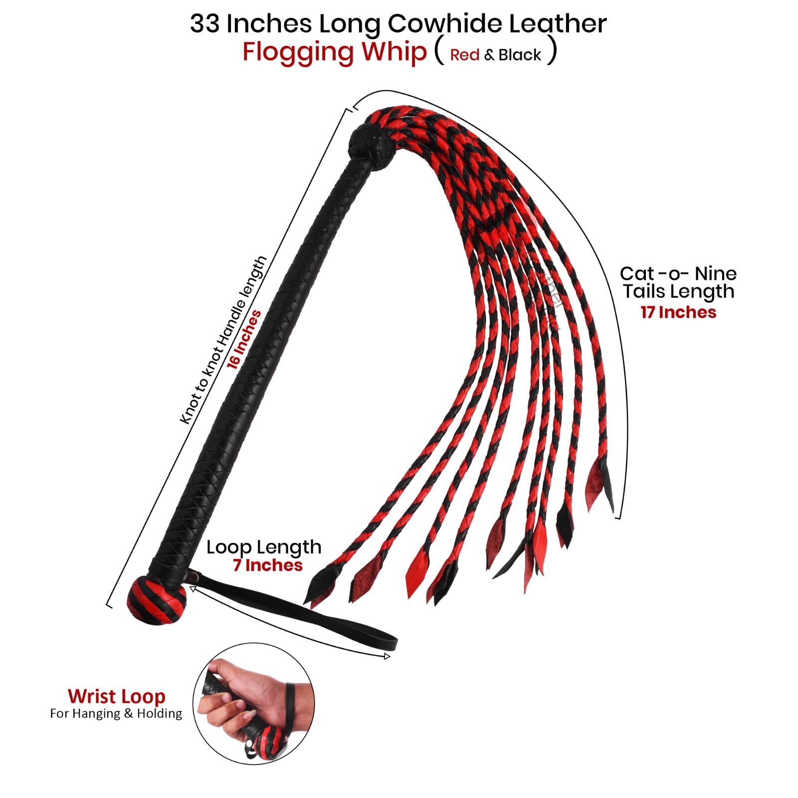 Genuine Cow Hide Thick Leather 2 Floggers 09 Tails Heavy & Thuddy impact Whip